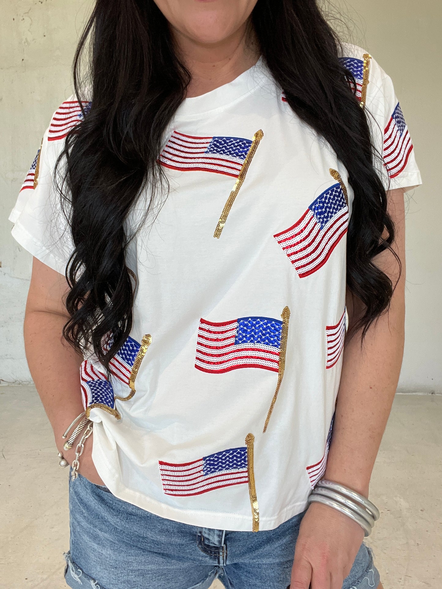 Sweet Land of Liberty Flag Tee by Queen of Sparkles